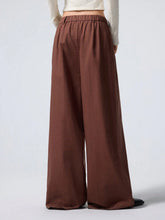 Minimalana Women Plain Front Button Casual Long Pants, For Daily Leisure